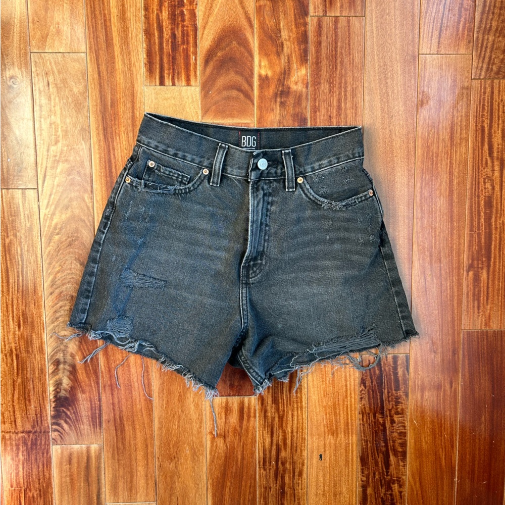 BDG Black Distressed Jean Shorts